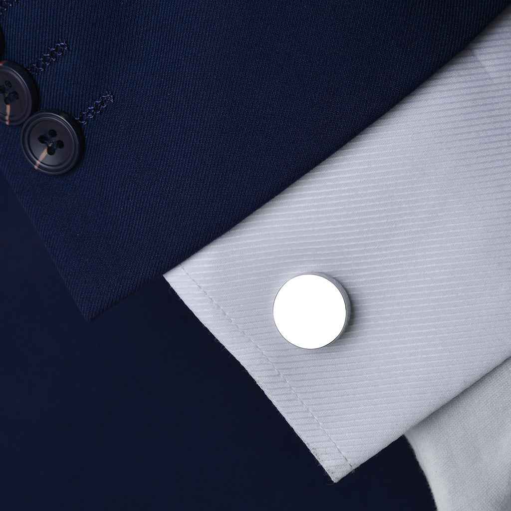 Classic Round Polished Cufflinks for Men