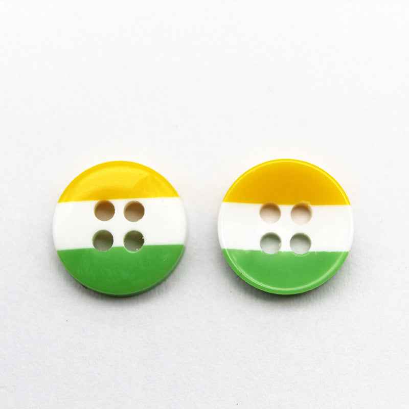 11.5/15mm Round Rainbow Striped Resin Buttons for Baby Clothing 100pcs