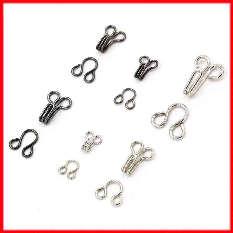 11.5-32mm Metal Invisible Hook Fasteners for Dresses Lingerie 120 Pack