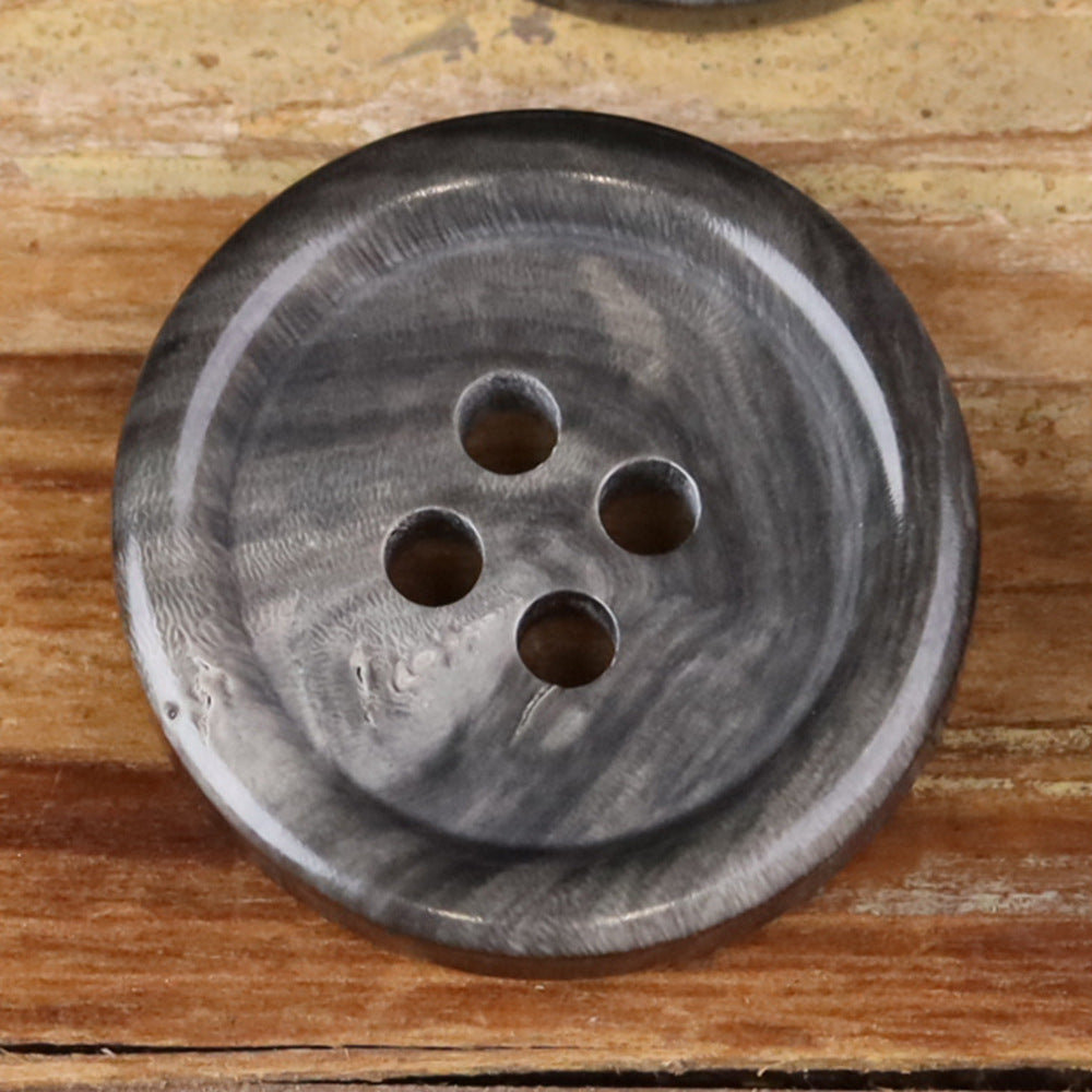 Black Natural Handmade Horn Buttons 4-Hole for Coat & Jacket | Pack of 20