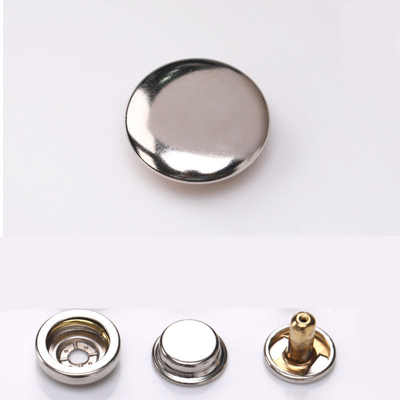 603 Copper Thin Curved Metal Snap Buttons – 20 Set for Down Jackets
