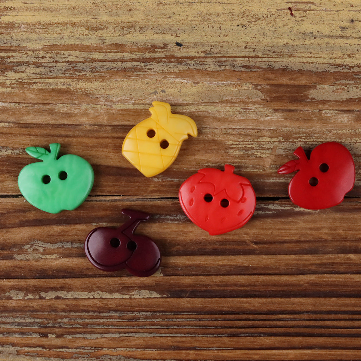 Natural Corozo Fruit Buttons – 18mm | Set of 30 | 5 Fruit Designs
