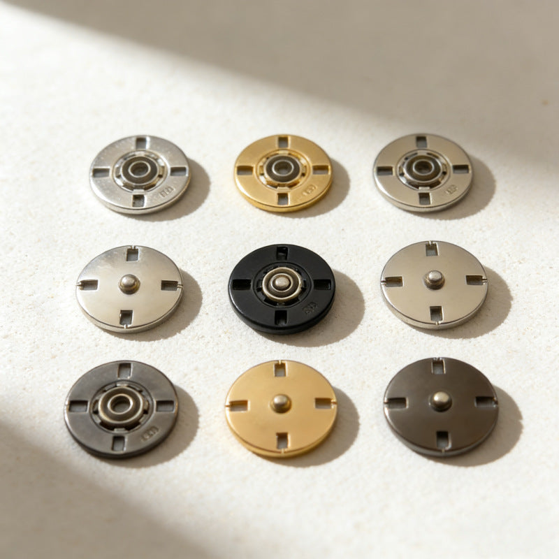 Round Invisible Metal Snap Buttons 20pcs