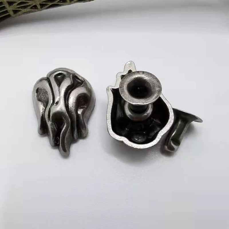 Vintage Metal Flame Studs Punk Rock Rivets for Leather Crafts 20pcs