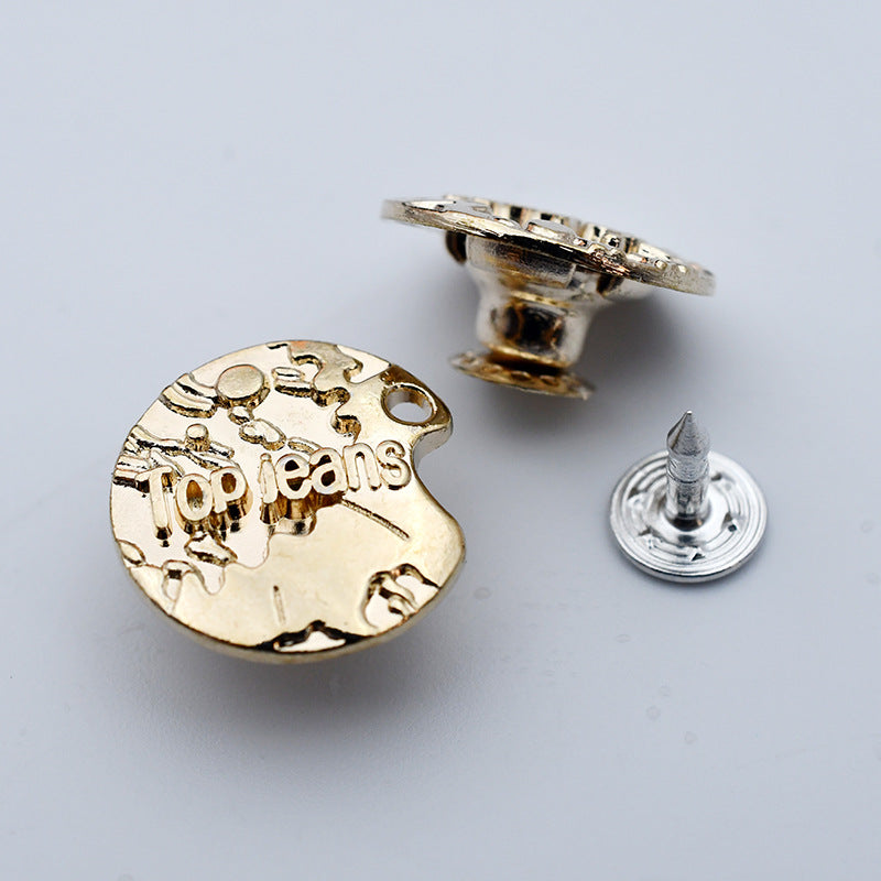 Hollow Round Metal Shank Stud Buttons for Denim Clothing 21 Pack