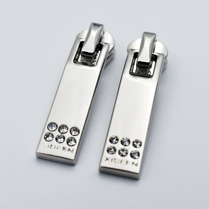 #3 Puxadores de Zíper de Metal Dourado e Prateado para Equipamento de Exterior 10pcs