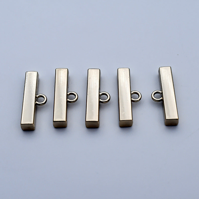 Botões Decorativos Dourados em Forma de Barra Retangular de Metal de 21mm para Casacos 20pcs