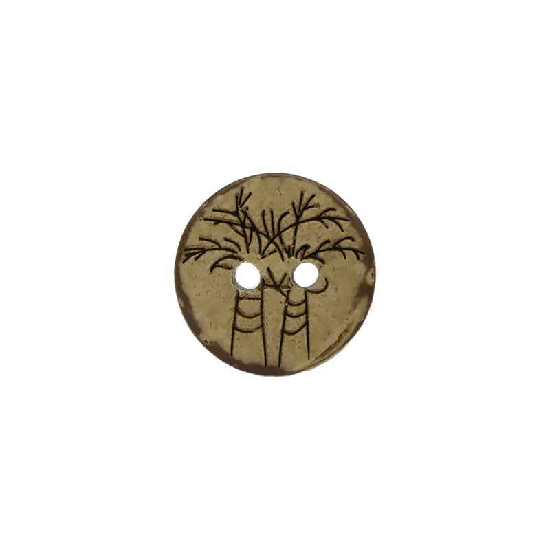 13mm Round 2-Hole Coconut Shell Buttons 100pcs