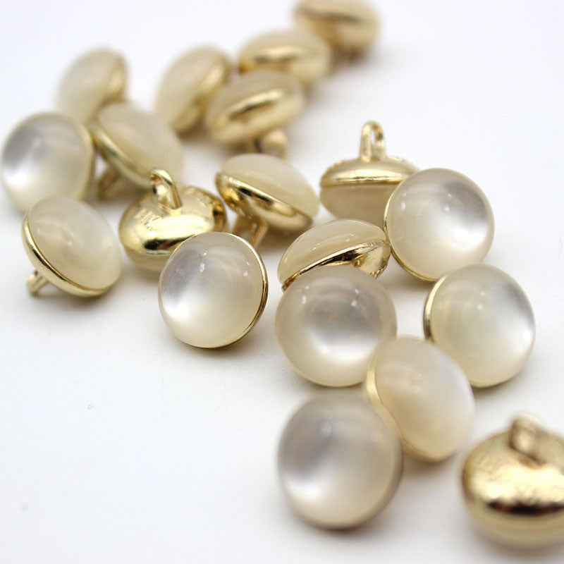 11.5-25mm Cat Eye Pearlized Metal Shank Buttons for Sweaters 50 Pack
