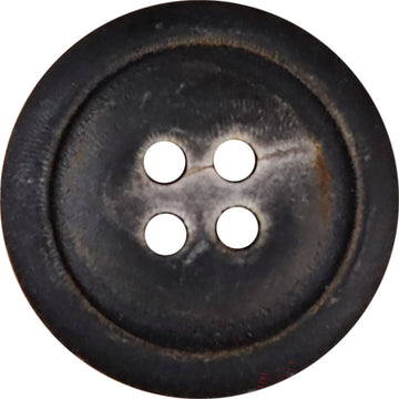 Ash-Fired Black Natural Horn Buttons 4-Hole | Pack of 20