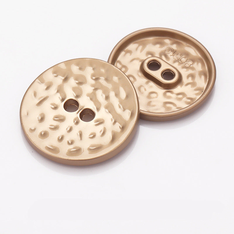Concave Textured 2-Hole Metal Buttons Set of 20 – Gold Black Sand Gold