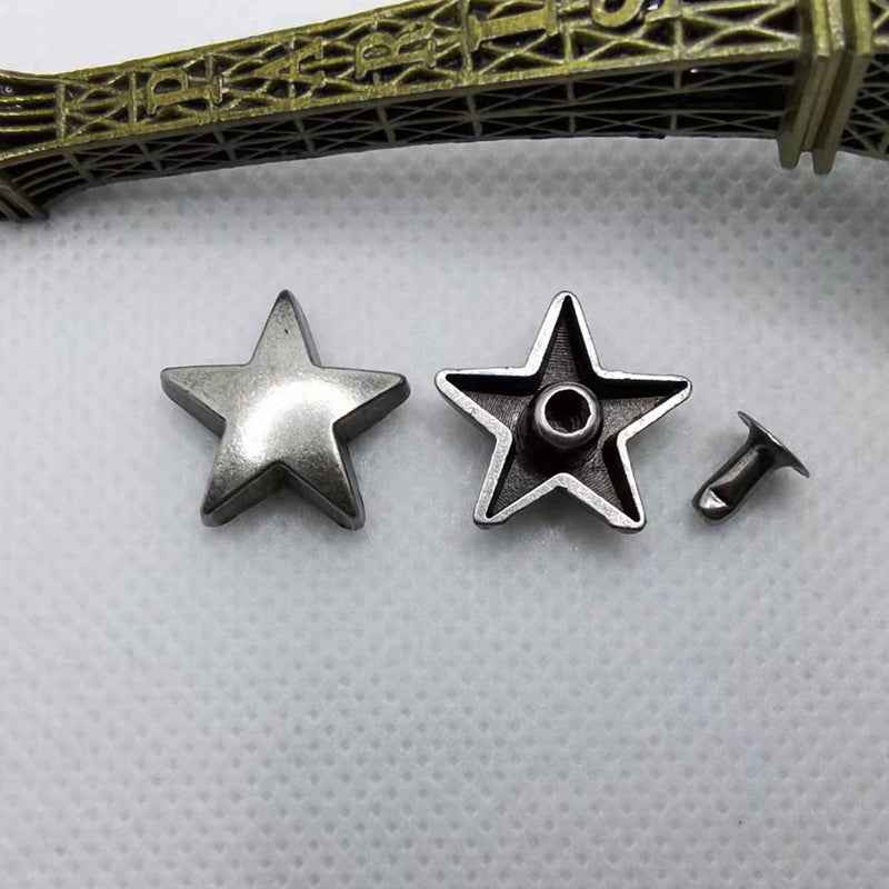 Vintage Silver Star Studs – Punk Rock Spikes 55 Pack(11 Styles)