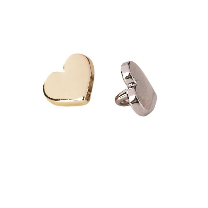 Heart Shape Metal Shank Buttons 10.5mm Set of 40 – Light Gold & Nickel