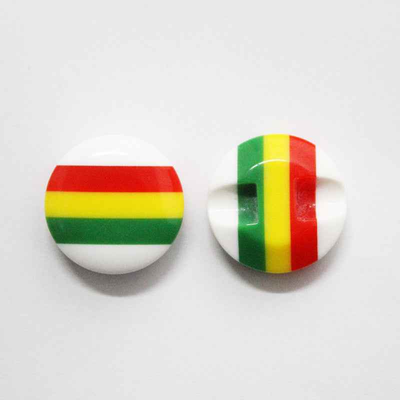 Colorful Striped Hidden Hole Resin Buttons for Knitwear 100 Pack