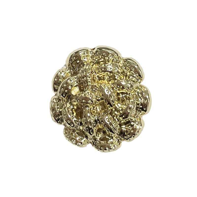 Golden Silver Spiral Flower Metal Shank Buttons for Cardigans 48pcs