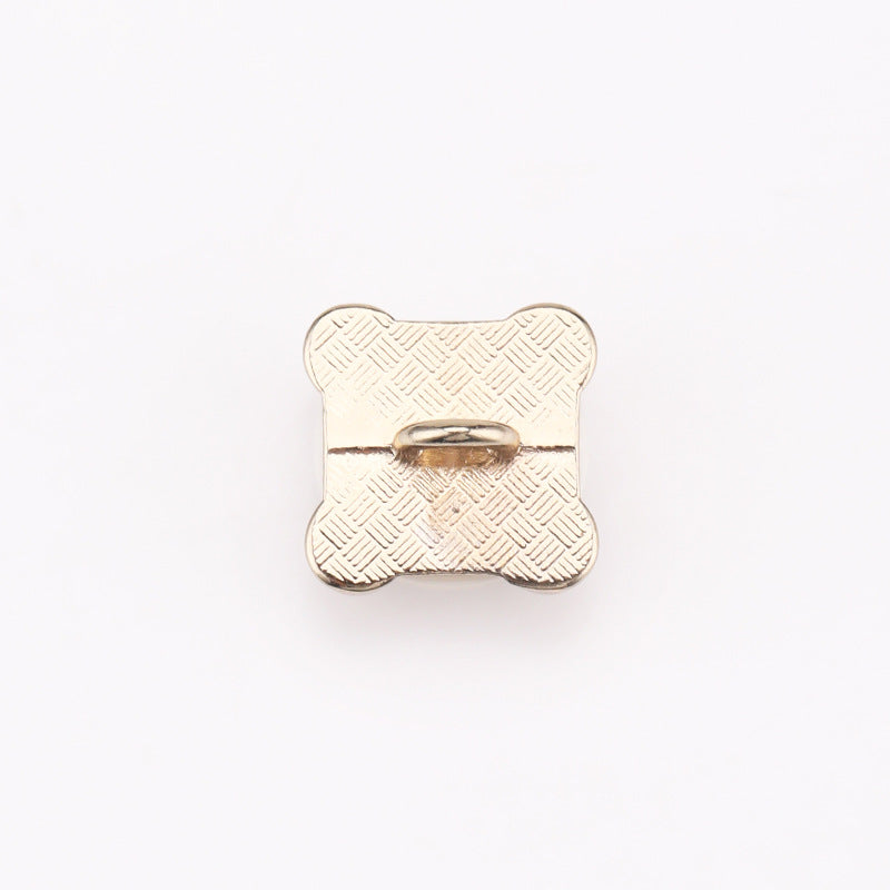 Square Pearl Metal Shank Buttons 20-Pack 8.5mm/11mm