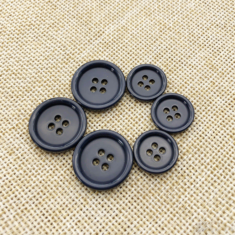 20mm Round 4 Hole Navy Blue Resin Luxury Cuff Buttons 100pcs