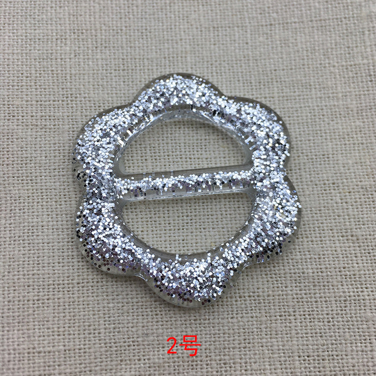25mm Adjustable Flower Resin Buckle Button for T-Shirts Scarves 10pcs