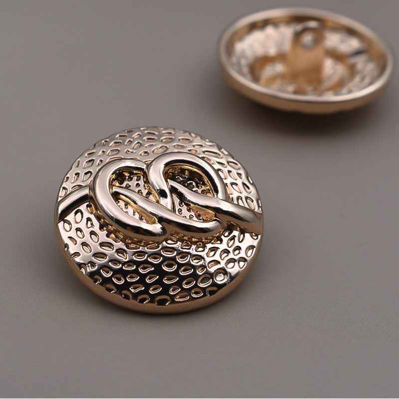 Round Antique Gold Ladylike Metal Shank Buttons for Coat 24 Pack