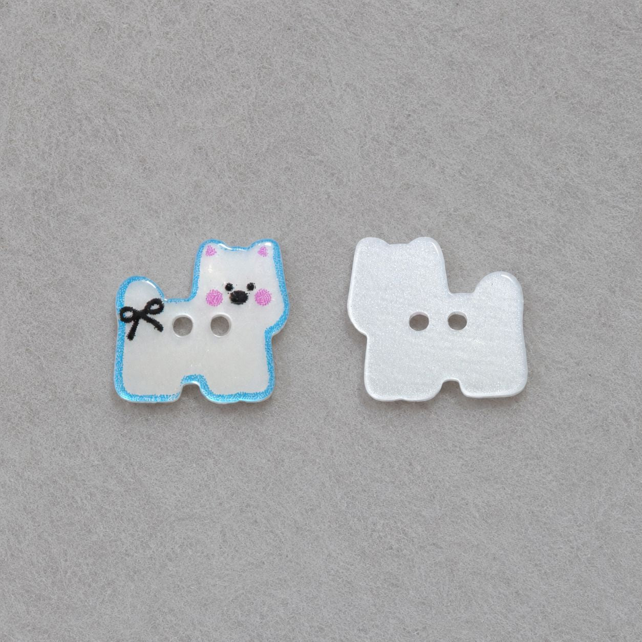 15mm Blue & White Cartoon Cute Puppy Dog Resin Buttons 50PCS