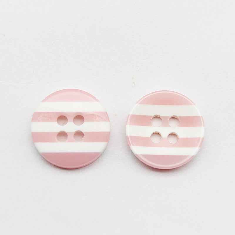 12.5mm Round 4-Hole Striped Resin Buttons for Children Clothing 100pcs