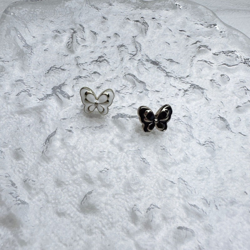 12MM Black/White Butterfly Metal Buttons for Women's Knit Cardigans
