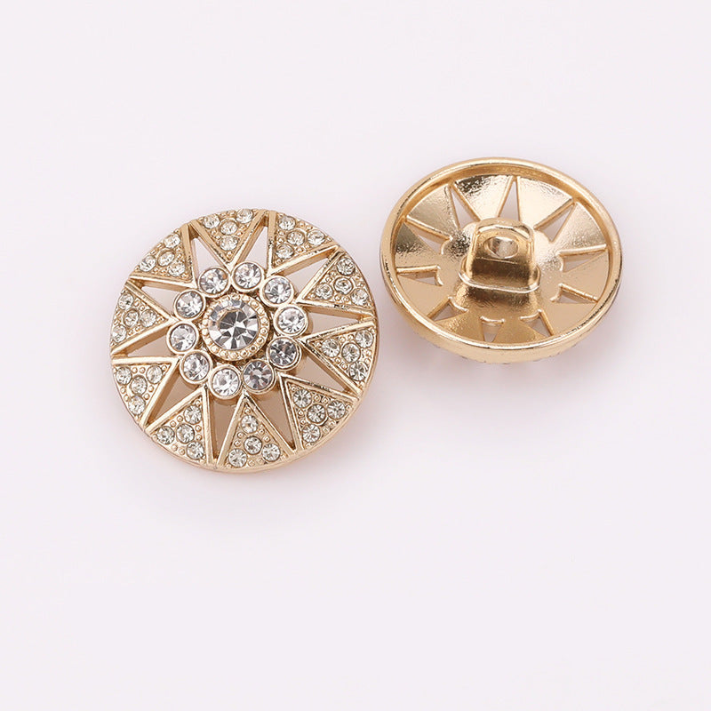 Hollow Star Crystal Metal Shank Buttons Set of 20