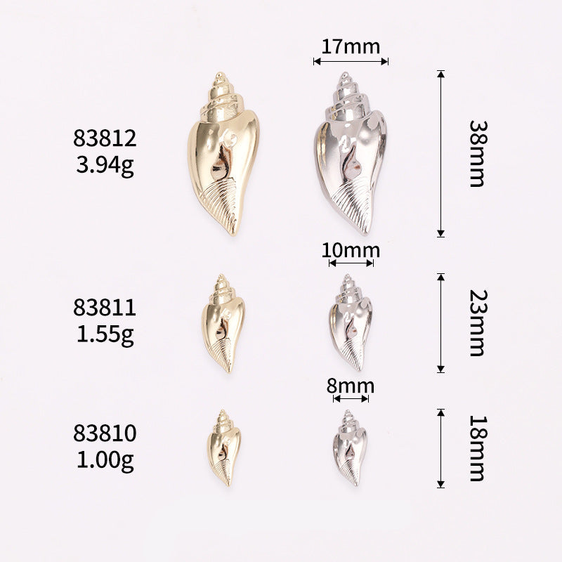 Conch Shell Metal Shank Buttons Set of 20 – Light Gold & Nickel Silver