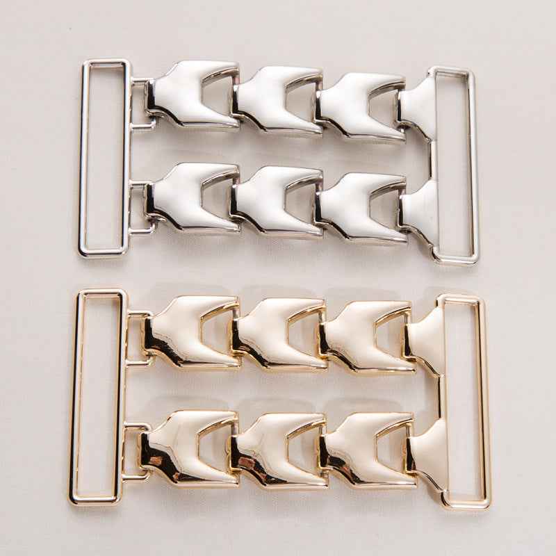 100x50mm Gold & Silver Double Row Metal Chain Buckle 20 Pack