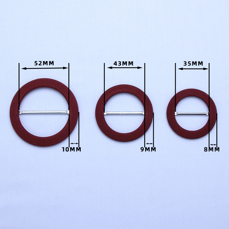 Round Fabric Covered Metal D-Ring Buckles Belt Adjustment 8pcs - Lots of Buttons