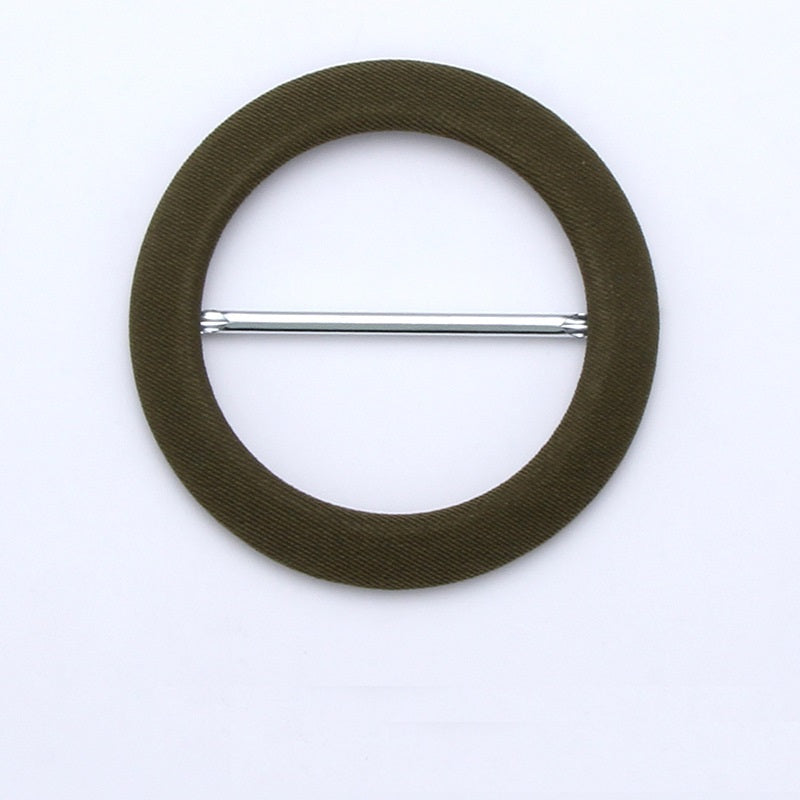 Round Fabric Covered Metal D-Ring Buckles Belt Adjustment 8pcs - Lots of Buttons