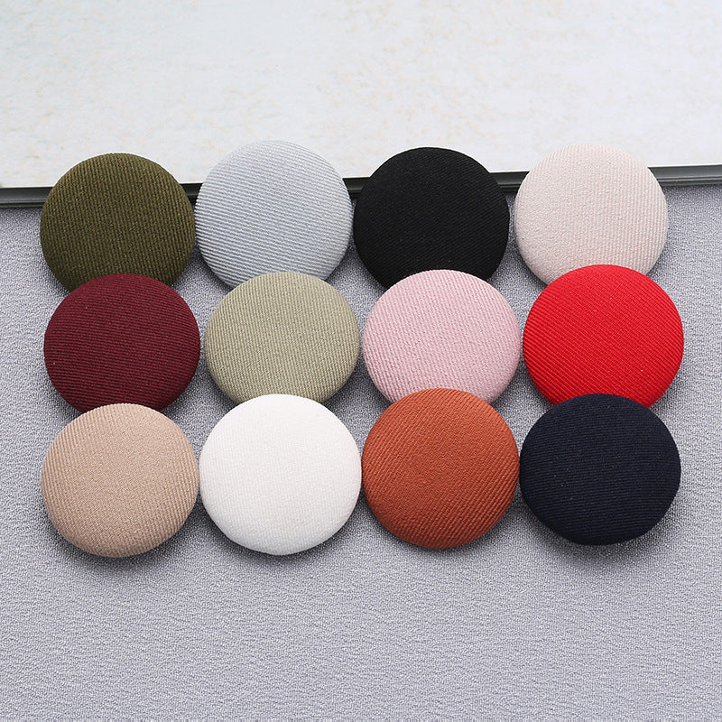 Colorful Round Fabric Covered Shank Buttons,20pcs - Lots of Buttons