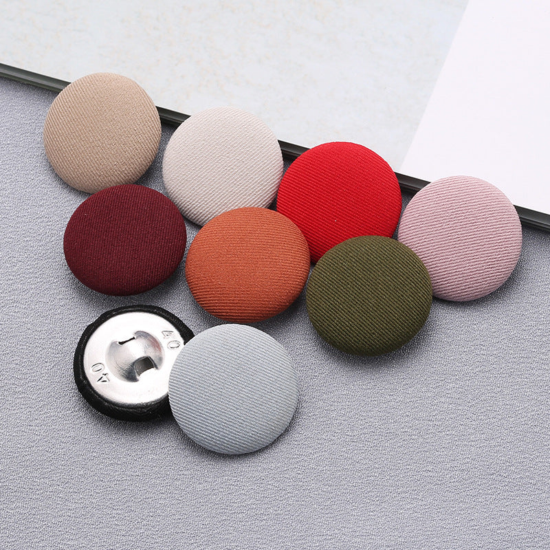 Colorful Round Fabric Covered Shank Buttons,20pcs - Lots of Buttons