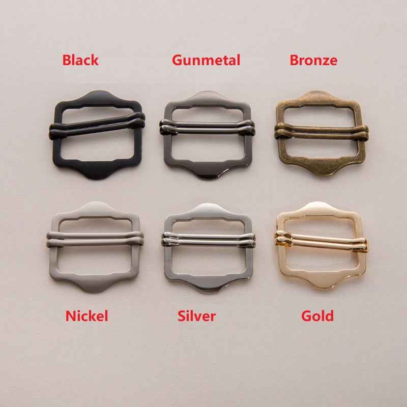 1-3cm Metal Slide Buckles Double-Pin for Belt Bag Vest 20pcs