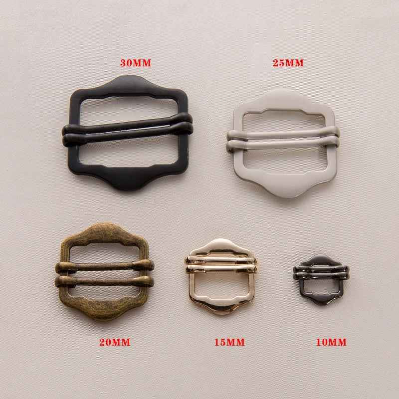 1-3cm Metal Slide Buckles Double-Pin for Belt Bag Vest 20pcs