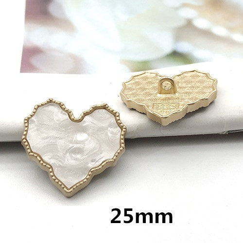 Botões Redondos de Metal com Pérola e Strass de 25mm para Sweaters 12PCS