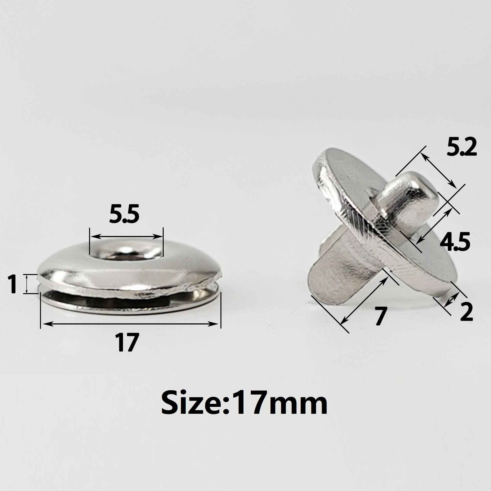 17mm Heavy-Duty Magnetic Snaps Eyelet Closure for Bags Clothing 20pcs