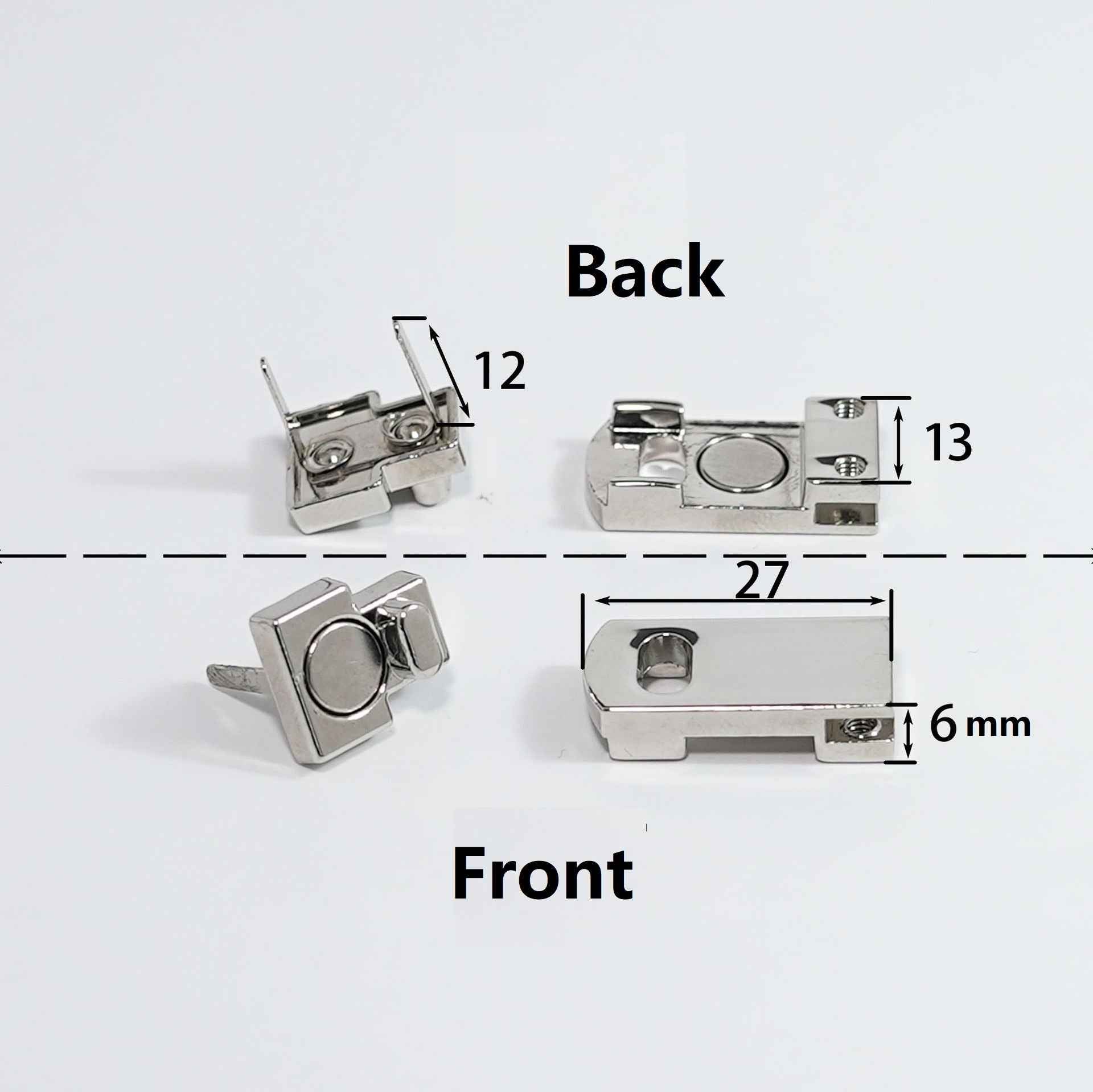 27x13mm Magnetic Lock Clasp Secure Closure for Notebooks 5 Pack
