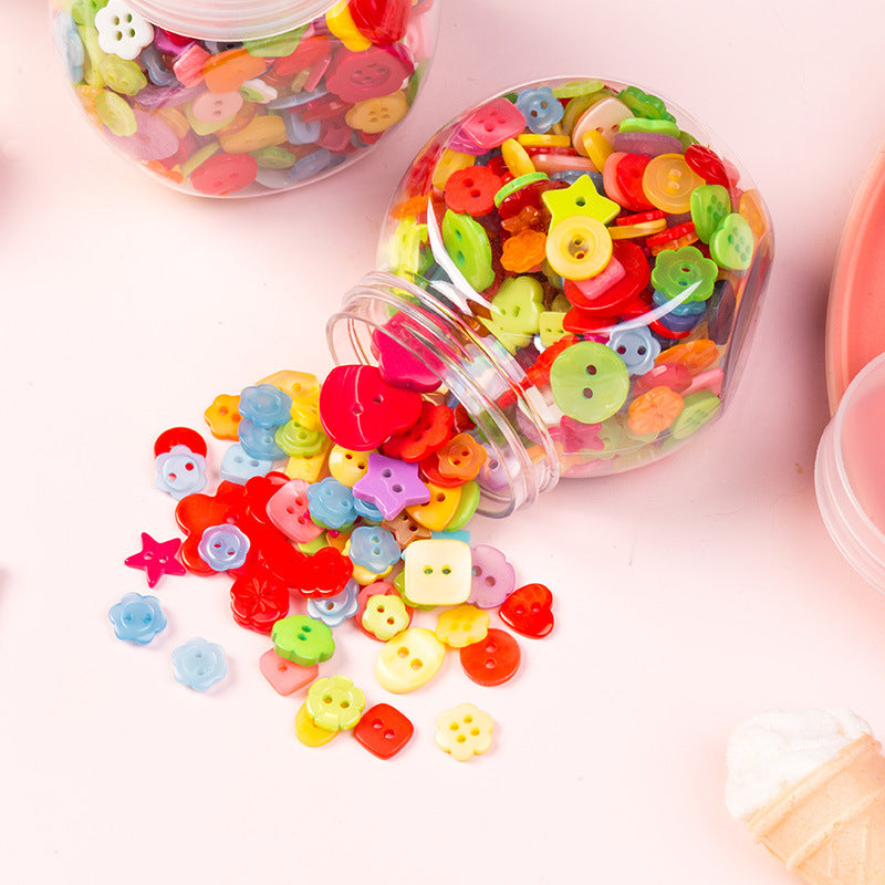 Paquete de Botella de 400 Piezas de Botones de Manualidades de Colores de Caramelo