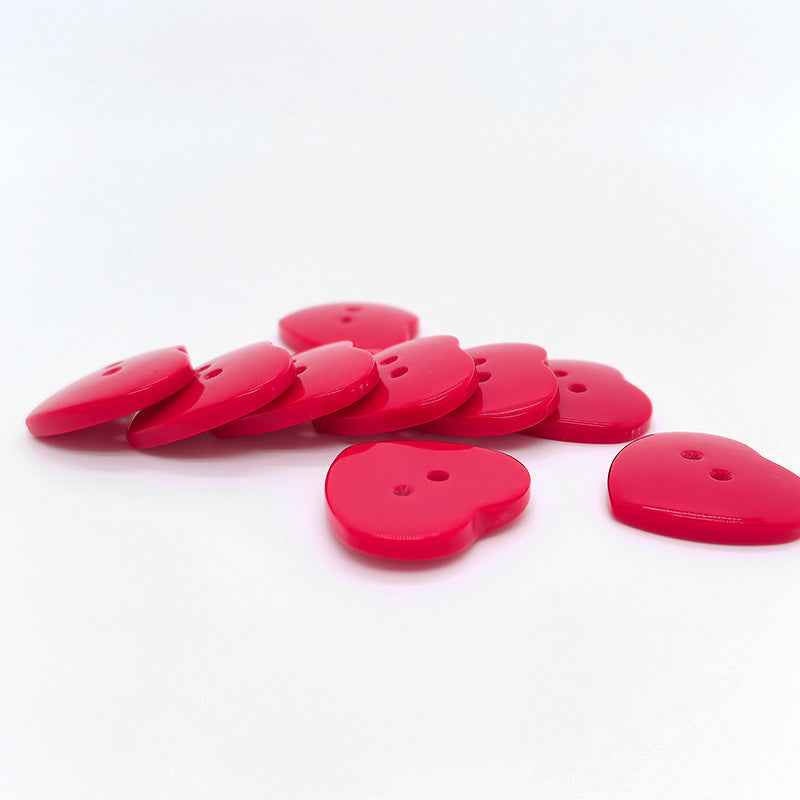 36L Red Heart Two-Hole Buttons for Children's DIY Crafts 50pcs - Lots of Buttons