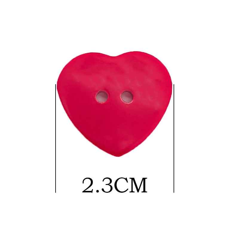 36L Red Heart Two-Hole Buttons for Children's DIY Crafts 50pcs - Lots of Buttons