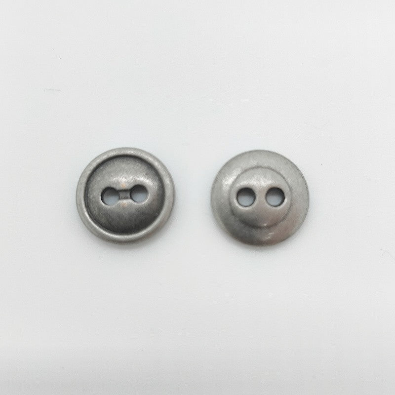 16/18L Antique Silver Zinc Alloy Round 2-Hole Buttons 50pcs