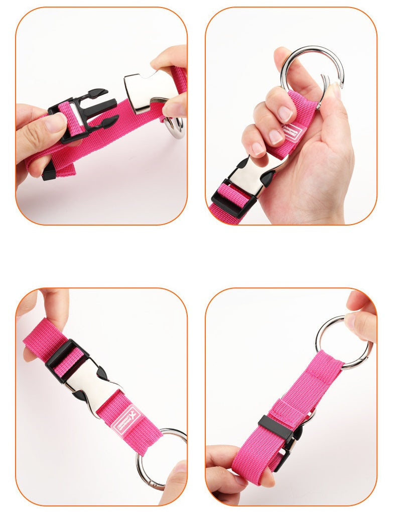 6 Colors Travel Add-a-Bag Luggage Strap with Ring Hooks Buckle