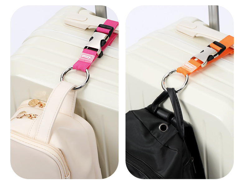 6 Colors Travel Add-a-Bag Luggage Strap with Ring Hooks Buckle