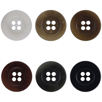 Corozo Nut Buttons Wide Border Round 10 Pack - Lots of Buttons