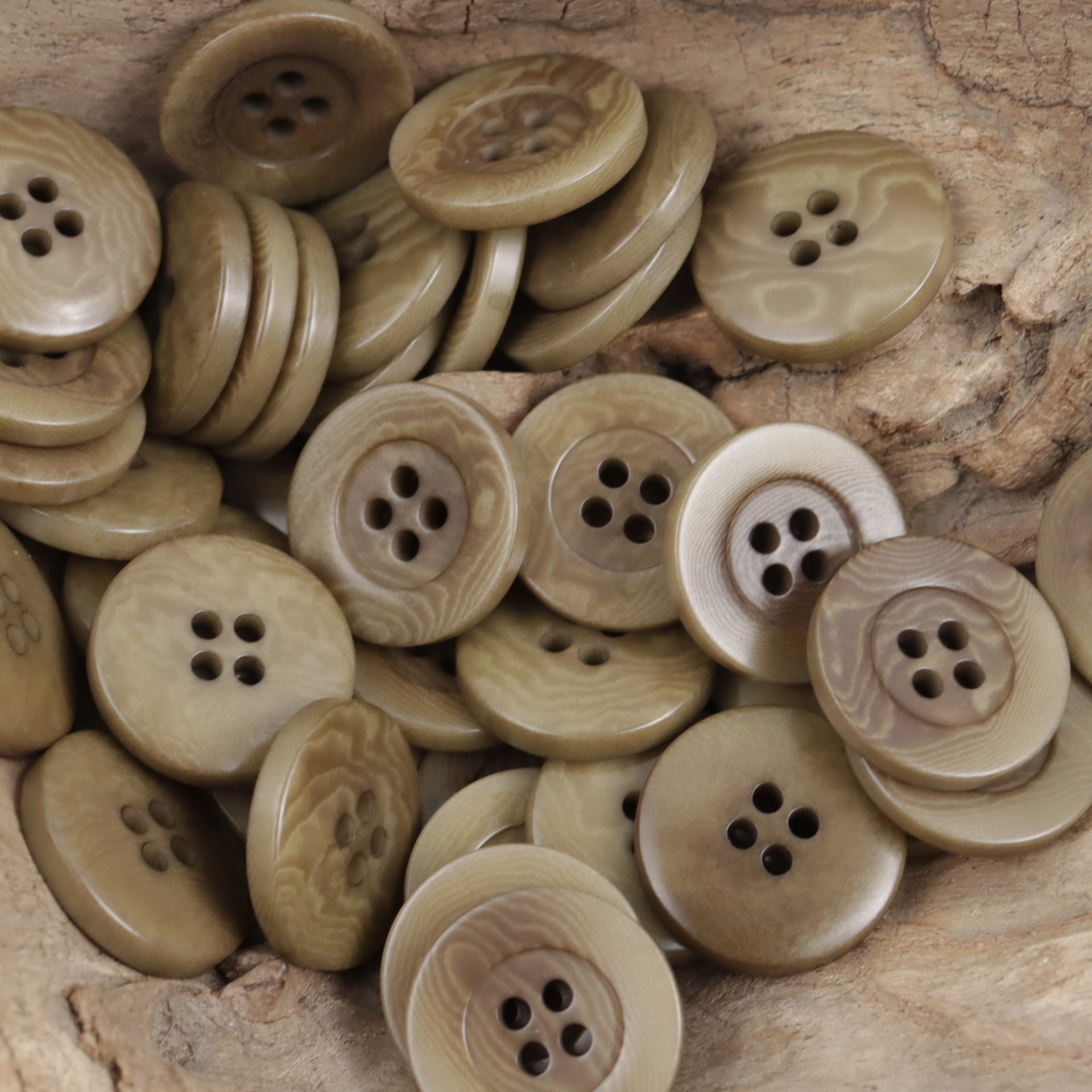 Corozo Nut Buttons Wide Border Round 10 Pack - Lots of Buttons
