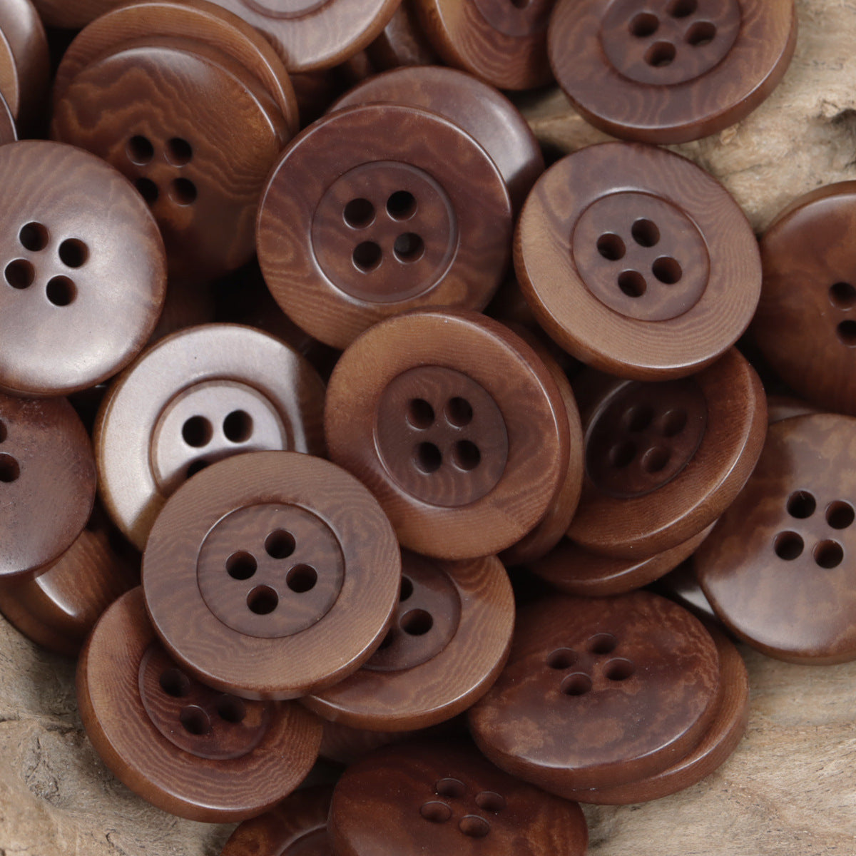 Corozo Nut Buttons Wide Border Round 10 Pack - Lots of Buttons