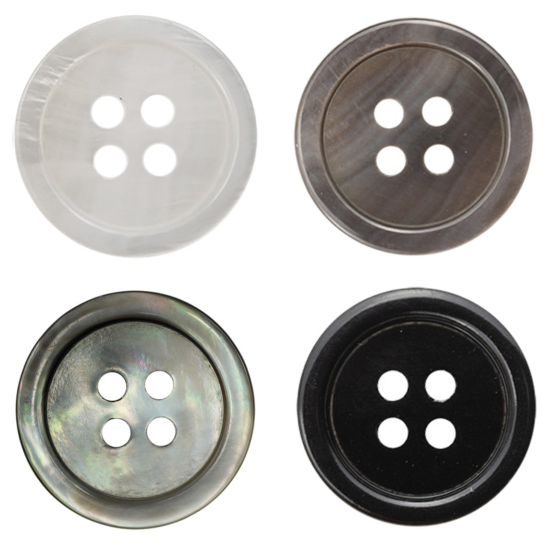 Pear and Black Butterfly Shell Flat Buttons 10 Pack - Lots of Buttons