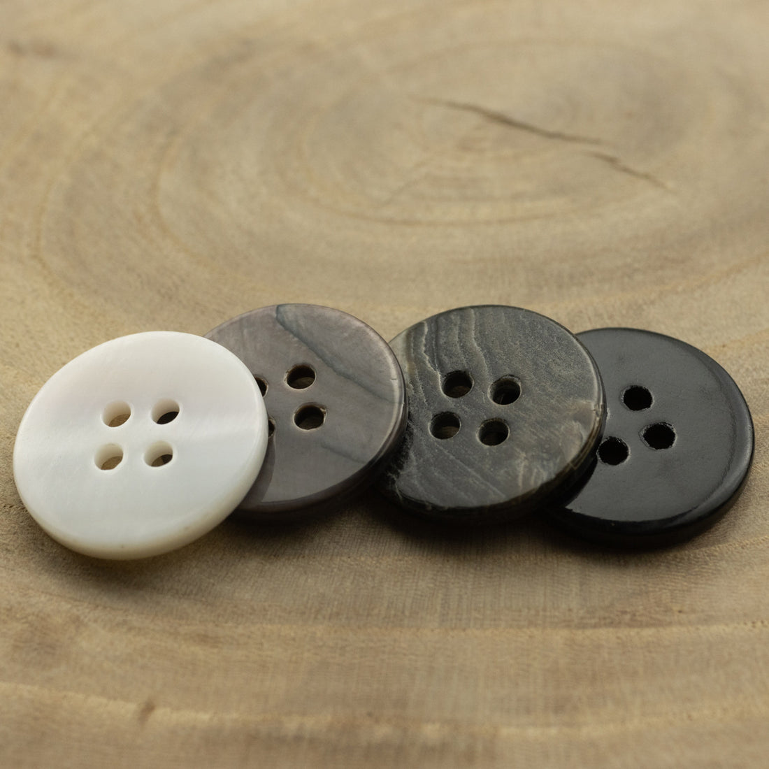 Pear and Black Butterfly Shell Flat Buttons 10 Pack - Lots of Buttons