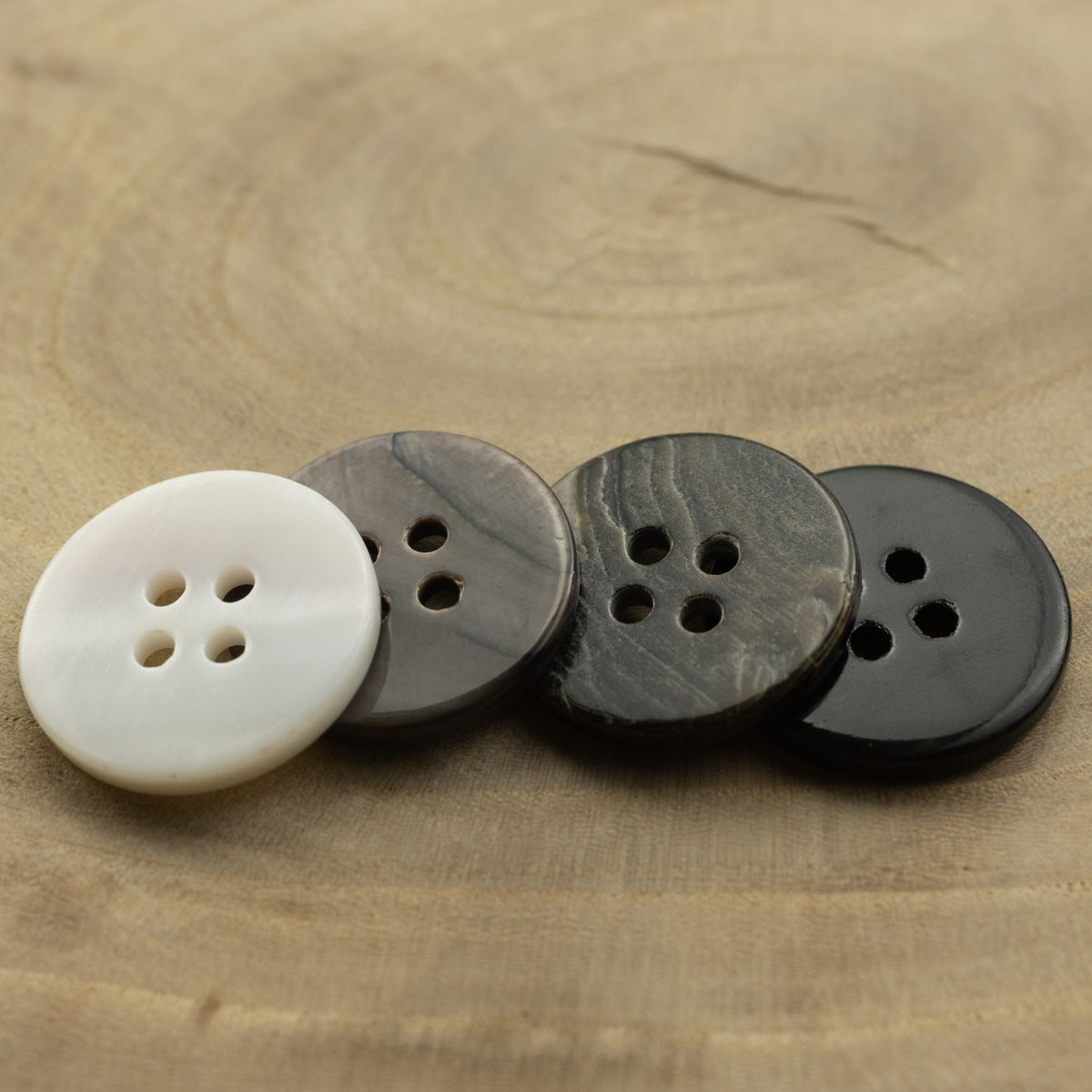 Pear and Black Butterfly Shell Flat Buttons 10 Pack - Lots of Buttons